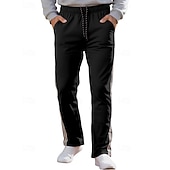 abordables Pierna Recta-Hombre Pantalones de Deporte Pantalones Pantalones deportivos de pierna recta Correa Bolsillo Cintura elástica Bloque de color A Rayas Comodidad Diario Deporte Moda Casual Vino Verde Ejército