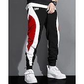 Χαμηλού Κόστους Αθλητικά παντελόνια-Ανδρικά Αθλητικές Φόρμες Τζόγκκερ Παντελόνια Κορδόνι Τσέπη Ελαστική μέση Συνδυασμός Χρωμάτων Γράμμα Άνεση Υπαίθρια Αθλήματα Καθημερινά Μοντέρνα Καθημερινό Μαύρο Γκρίζο Μικροελαστικό