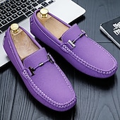 ieftine Loafers casual-Bărbați Mocasini &amp; Balerini Retro Mărime Plus Size Plimbare Casual Zilnic PU piele Comfortabil Cizme înalte Loafer Galben Roz Mov Deschis