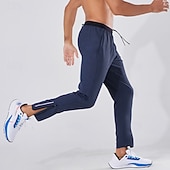 baratos Calças de Corrida &amp; Meias-Homens Calças de moletom com punhos calças esportivas Banda Refletora Bolso com zíper Cintura Alta Calças Ginásio Roupa Esportiva Dar certo Primavera Outono Elástico Respirável Academia Exercite-se