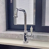 お買い得  キッチン用水栓金具-水栓 - シングルハンドルつの穴 電気メッキ プルアウト / プルダウン センターセット レトリ／ヴィンテージ Kitchen Taps