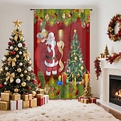 Недорогие Рождественская кухня-Рождественские прозрачные шторы серии 2025, 3D цифровая печать, оконные шторы для гостиной, спальни, праздничное украшение, декор для дома, элегантные праздничные шторные панели