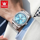 Недорогие Механические часы-OLEVS Мужские механические часы Роскошная мода Камни бизнес Светящийся календарь Водонепроницаемые часы на стальном ремешке