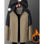 preiswerte Fleece &amp; 3 in 1 Jacken-Herren Softshelljacke Wanderjacke Fleecejacke Thermojacke Winter Draussen Patchwork Thermik Winddicht Oberteil Dunkelgrau Khaki