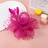 billige Fascinatorer-fascinators Tyll Fedora Bryllup Te Fest Hesteløp cocktail Elegant Årgang Enkel Med Fjær Hodeplagg Hodeplagg