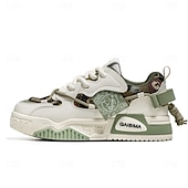 billige Uformelle joggesko-herresneakers med kraftig såle i kamuflasje, trendy løpesko med snøring til streetwear, komfortable, avslappede sportssko for daglig bruk &amp;sport