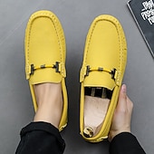 ieftine Loafers casual-Bărbați Mocasini &amp; Balerini Retro Mărime Plus Size Plimbare Casual Zilnic PU piele Comfortabil Cizme înalte Loafer Galben Roz Mov Deschis