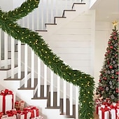 preiswerte LED Lichterketten-Neue 1,5M 1,8M 2,7M Norfolktanne Girlande für Dekorationen LED Lichterkette Künstliche Party-Girlande mit Lichtern für Innendekoration Urlaub Beleuchtung AA-Batteriebetrieb