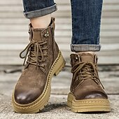 זול מגפי עבודה-מגפי הליכה בצבע חום בהיר לגברים - עמידים ונוחים, מושלמים להרפתקאות חוץ, טיולים רגליים ולבוש יומיומי