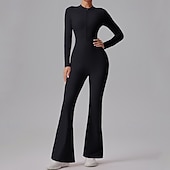 abordables Conjuntos y Monos-Mujer Mono de Fitness Mono de una pieza Cerrar Color sólido Body Primavera Otoño Negro Blanco Gimnasio Rutina de ejercicio Corriendo Control de barriga Manga Larga Deporte Ropa de Deporte Ajuste