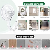 economico Ganci e accessori-4 ganci a ventosa per ghirlande: resistenti, reggono fino a 8,2 kg (18 libbre), ganci grandi da 1,8 pollici, ideali per ghirlande di Halloween e Natale, non richiedono attrezzi, non danneggiano porte