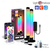 tanie Inteligentne dekoracyjne światła-Inteligentny LED Smart Light Tuya WiFi Inteligentna Lampa Barowa – Oświetlenie Nastrojowe z Kontrolą Głosową w Aplikacji Pilotem IR Idealna do Komputera Sypialni i Telewizora