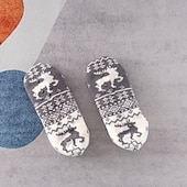 tanie Domowe kapcie-Damskie skarpetki podłogowe z wzorem gwiazdek, grube bawełniane pluszowe kapcie na zimę do domu lub do spania, ciepłe, wygodne, antypoślizgowe skarpetki do noszenia w domu