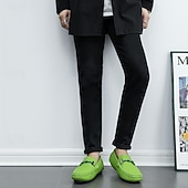 ieftine Loafers casual-Bărbați Mocasini &amp; Balerini Retro Mărime Plus Size Plimbare Casual Zilnic PU piele Comfortabil Cizme înalte Loafer Galben Roz Mov Deschis