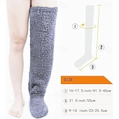 levne vytápění a chlazení-Pohodlné plyšové fleecové podkolenky jako vánoční dárek, zesílené návleky na nohy z husího peří, těhotenské &amp;ohřívače kolen pro seniory, teplé nohy &amp;opora nohou do chladného počasí