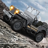 זול בקרות רדיו ומזלט"ים-רכב צבאי RC לאסף - ג'יפ וויליס צבאי בסגנון שלט רחוק - דגם מפורט לחובבים וילדים מתנה לחג המולד