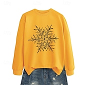 halpa Huppari &amp; Collegepaita-joulu Naisten Pusero Vapaa-ajan topit Pitkähihainen Topit Urheilu- ja treenivaatteet Kuvitettu Puuvilla Pehmeä Juhla Loma Urheiluasut Urheiluvaatteet Musta Valkoinen Keltainen