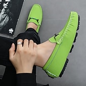 ieftine Loafers casual-Bărbați Mocasini &amp; Balerini Retro Mărime Plus Size Plimbare Casual Zilnic PU piele Comfortabil Cizme înalte Loafer Galben Roz Mov Deschis