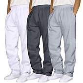 3 stuks heren joggingbroeken wijde pijpen joggingbroeken open onderkant joggingbroek trekkoord elastische taille multi-pack effen ademend volledige lengte sport outdoor casual dagelijks mode voordelige Rechtdoor Been-3 stuks heren joggingbroeken wijde pijpen joggingbroeken open onderkant joggingbroek trekkoord elastische taille multi-pack effen ademend volledige lengte sport outdoor casual dagelijks mode