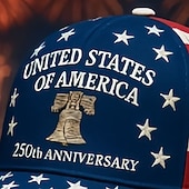 olcso Patrióta 250 kalap-Férfi Egyesült Államok 250. évfordulós kalapja Baseball sapka Szalmakalap Kamionos kalap Kék Poliészter Nyomtatott Hazafias Divat Alkalmi Utca Napi Amerikai amerikai zászló Állítható Fényvéd