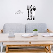 halpa Seinätarrat-veitsi ja haarukka seinätarra bon design perhekeittiö inspiroiva lainaus irrotettava seinätarra ruokasaliin ravintolakeittiön seinän sisustus luova tausta koti koristeellinen taidetarvikkeet