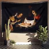 preiswerte weihnachtswandteppich hängen-Weihnachts Hängeteppich Geburt Krippenszenen große Wandkunst Wandmural Dekoration Decke Vorhang Feiertags Zuhause Schlafzimmer Wohnzimmer Feier Dekoration Festlicher Winter Feiertags Schmuck