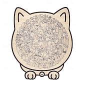 Недорогие Товары для дома-Деревянный пазл в форме кошки из 135 деталей, состоящий из пазлов, макарон, дерева и цветов Моранди, для взрослых, милый деревянный пазл с контуром кошки, креативный подарок-пазл, украшение для