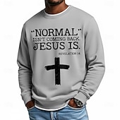economico Felpe Divertenti-Per uomo Gesù Fede Felpa Moda Quotidiano Casual Manica Lunga Girocollo Casa Sport all'Aperto Abbigliamento casual alla moda Blu chiaro Nero Rosso Blu Viola chiaro Girocollo 3D Tutte le stagioni