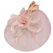 cheap Fascinators-Fascinators Fabric Feathers Fedora Hat Wedding Tea Party Horse Race Cocktail Elegant Vintage Lady With Feather Headpiece Headwear