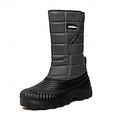 abordables Botas de invierno y nieve-Botas de nieve impermeables marrones para hombre: aislantes y duraderas, perfectas para deportes de invierno, raquetas de nieve y aventuras al aire libre.