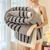 economico Coperte e plaid-Coperta multifunzionale calda in flanella, doppio strato spesso, coperta in pile sherpa cationico in taffetà per divano letto invernale, coperta accogliente per ufficio
