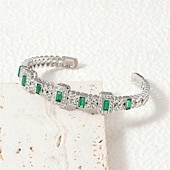 abordables Bracelets-Bracelet Classique Zircon Forme de Lettres Élégant ancien Tendance Bracelet Bijoux Argent Doré Carré pour Mariage Soirée Fiançailles Bal de promo