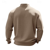 abordables Sweat-shirts basiques-Homme Sweat-shirt Sweat-shirt quart de fermeture éclair Gris Clair Demi-zip Uni Jacquard Quotidien Sport &amp; Loisir Fête Polyester Streetwear Basique Occasionnel Printemps Automne Vêtement Tenue Pulls