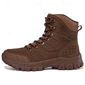 abordables Bottes de randonnée-Bottes de randonnée d&#039;extérieur beiges pour hommes avec semelle en caoutchouc antidérapante et construction respirante, bottes tactiques légères pour la randonnée, le camping et le port quotidien