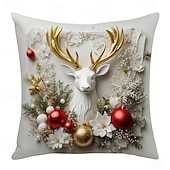 Недорогие рождественское постельное белье-Рождественская наволочка с рисунком елки, оленя, снеговика, декоративная наволочка для дивана, гостиной, спальни, декор для дома и праздника