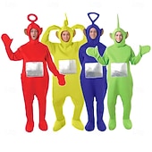 levne Kostýmy pro páry a skupiny-páry mimozemšťan teletubbies funny kostýmy skupina &amp;amp; rodinné halloween kostýmy pánský dámský film cosplay cosplay kostýmy legrační kostým žlutý červený fialový trikot / onesie halloween
