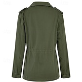 ieftine Blazere și costume-Pentru femei Palton de iarnă Jachetă Sacou Comfortabil Fermoar Buzunar Casual Simplu Vacanță Casual Purtare Zilnică Ieșire Regulat Guler de stand Fit regulat Manșon Lung Îmbrăcăminte exterioară Negru