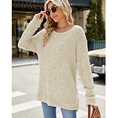 halpa Naisten Yksinkertaiset Paidat-Naisten Pusero Yhtenäinen väri Tyylikäs Vapaa-aika Pitkähihainen Tiukka pyöreä kaula-aukko Tavalliset topit Päivittäin Rypytetty Ruohonvihreä Musta Punastuvan vaaleanpunainen Viini Sininen Kevät