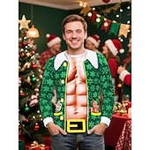 economico Magliette-Natale T-shirt Elfo Grafico Originale Divertente per Per uomo Adulti Stampa 3D  per Natale Carnevale Capodanno Feste