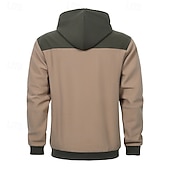 Χαμηλού Κόστους βασικά ανδρικά κουκούλα-Ανδρικά Φούτερ με Κουκούλα Μαύρο Πράσινο Χακί Χακί Μπεζ Με Κουκούλα Συνδυασμός Χρωμάτων Κορδόνι Κουρελού Τσέπη Αθλήματα &amp; Ύπαιθρος Καθημερινά Αργίες Βαμβάκι Κομψό στυλ street Βασικό Καθημερινό