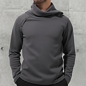preiswerte Herrenpullover-Herren Pullover Strickpullover Gerippt Stricken Normale Oberteile Knöpfe Gestrickt Einfach Stapelhals Mode Basic Urlaub Alltagskleidung Bekleidung Herbst Winter Schwarz Weiß M L XL