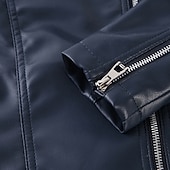 preiswerte Jungen Lederjacken-Kinder Jungen Schwarze Lederjacke Jacke Oberbekleidung Einfach Langarm Reißverschluss WASSERDICHT Winddicht Mantel Täglich Mode Lässig Schwarz Frühling Herbst 4-12 Jahre