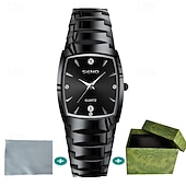 رخيصةأون ساعات كوارتز-ساعة جديدة للرجال مع حزام من الفولاذ المقاوم للصدأ عرض ليلة مع كريستالات مقاومة للخدش وقرص مقاوم للتآكل مفضلة لهدايا العيد وعيد الميلاد