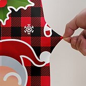 abordables Funda navideña-Fundas navideñas para sillas y taburetes de oficina, fundas elásticas de poliéster con estampado geométrico para la decoración navideña del hogar.