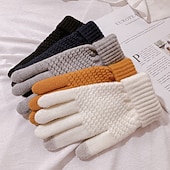 preiswerte Handschuhe-Damen 1 Paar Fingerspitzen / Winterhandschuhe / Gestrickte Handschuhe Streetwear / Outdoor Handschuhe - Einfarbig Vollfinger