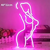 tanie Dekoracyjne światła-Bar piękno LED neon dekoracja ścienna seksowna dziewczyna nastrojowe światło zasilanie USB ściemnialna ozdoba na biurko dekoracja świetlna rekwizyty