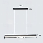 Недорогие Подвесные огни-Современные подвесные светильники для кухонного острова, светодиодная люстра с регулируемой яркостью для столовой, настольные лампы, линейный черный подвесной светильник с дистанционным управлением,