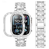 cheap Apple Watch Bands-Sport Band Modern Buckle Jewelry Bracelet Compatible with Apple Watch band 38mm 40mm 41mm 42mm 44mm 45mm 49mm Women Glitter Bling Diamond Stainless Steel Strap Replacement Wristband for iwatch Ultra