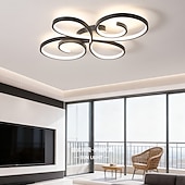 baratos Luzes de teto reguláveis-Luminária de teto de 70 cm com design em cluster, estilo artístico moderno em metal, acabamento pintado na cor preta, LED, 110-120V ou 220-240V.