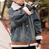 billiga Pojkars läderjackor-Barn Pojkar Svart skinnjacka Fleece-jacka Jakke Ytterkläder Slät Långärmad Håller värmen Vindtät Täcka Dagligen Mode Ledigt Blå Höst Vinter 4-12 år